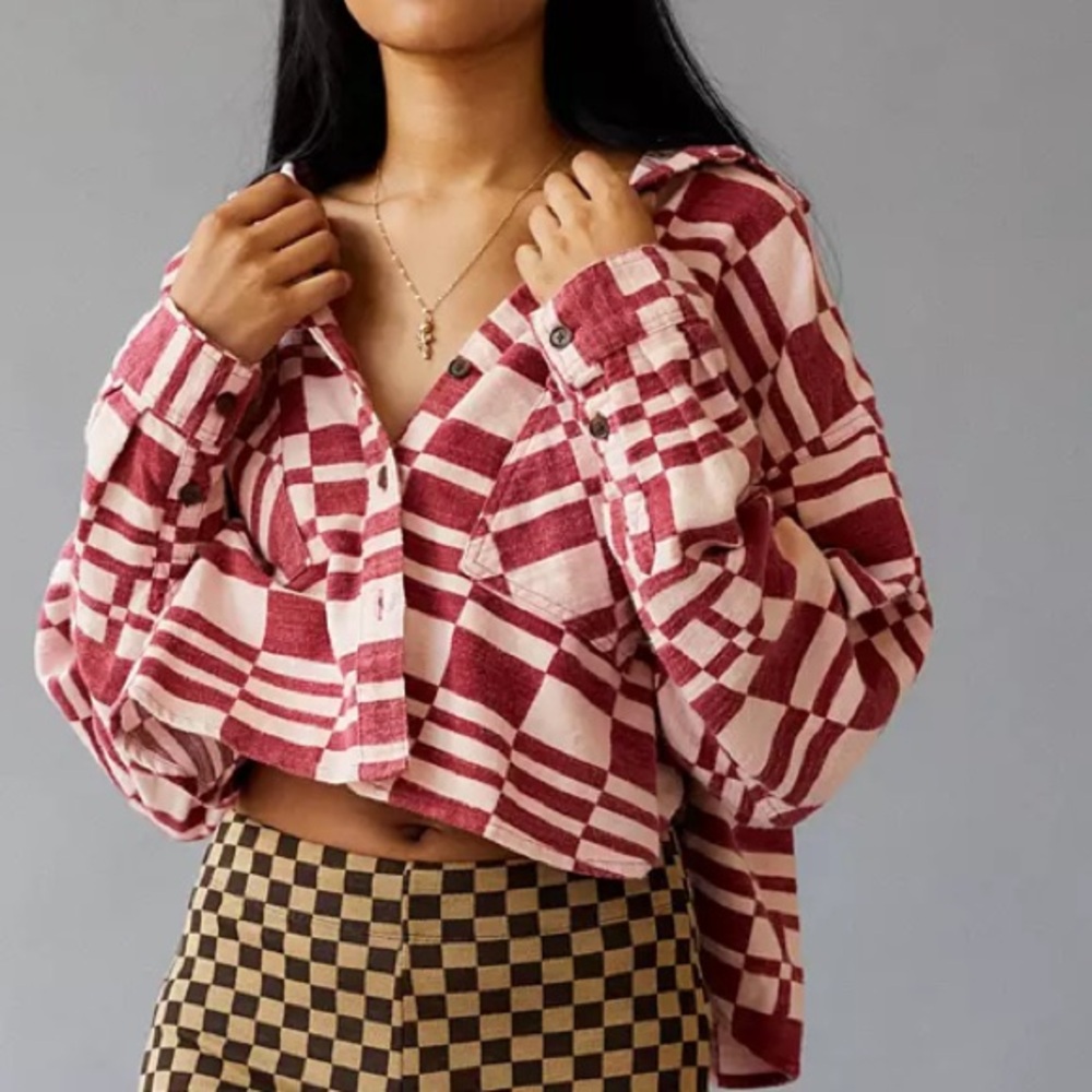 BDG Caleb Crop Flannel Shirt